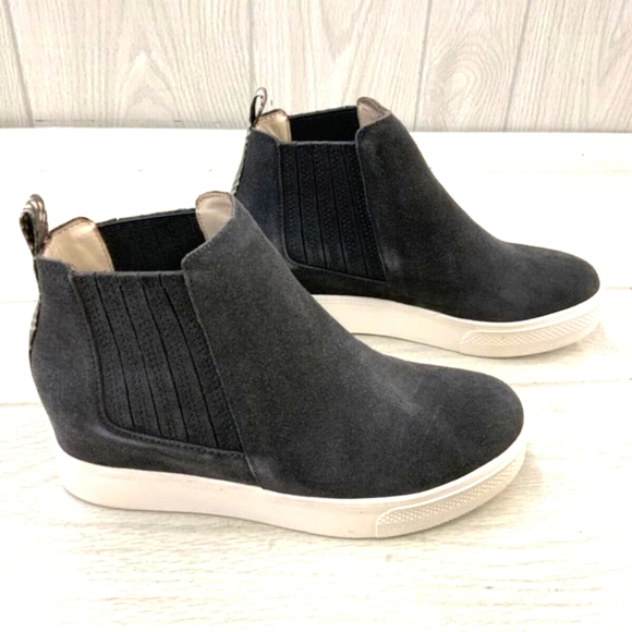 Dolce Vita - Wylee Slip On Wedge Chelsea Bootie Sneakers - Size 7.5 (Grey Suede) - Picture 4 of 16